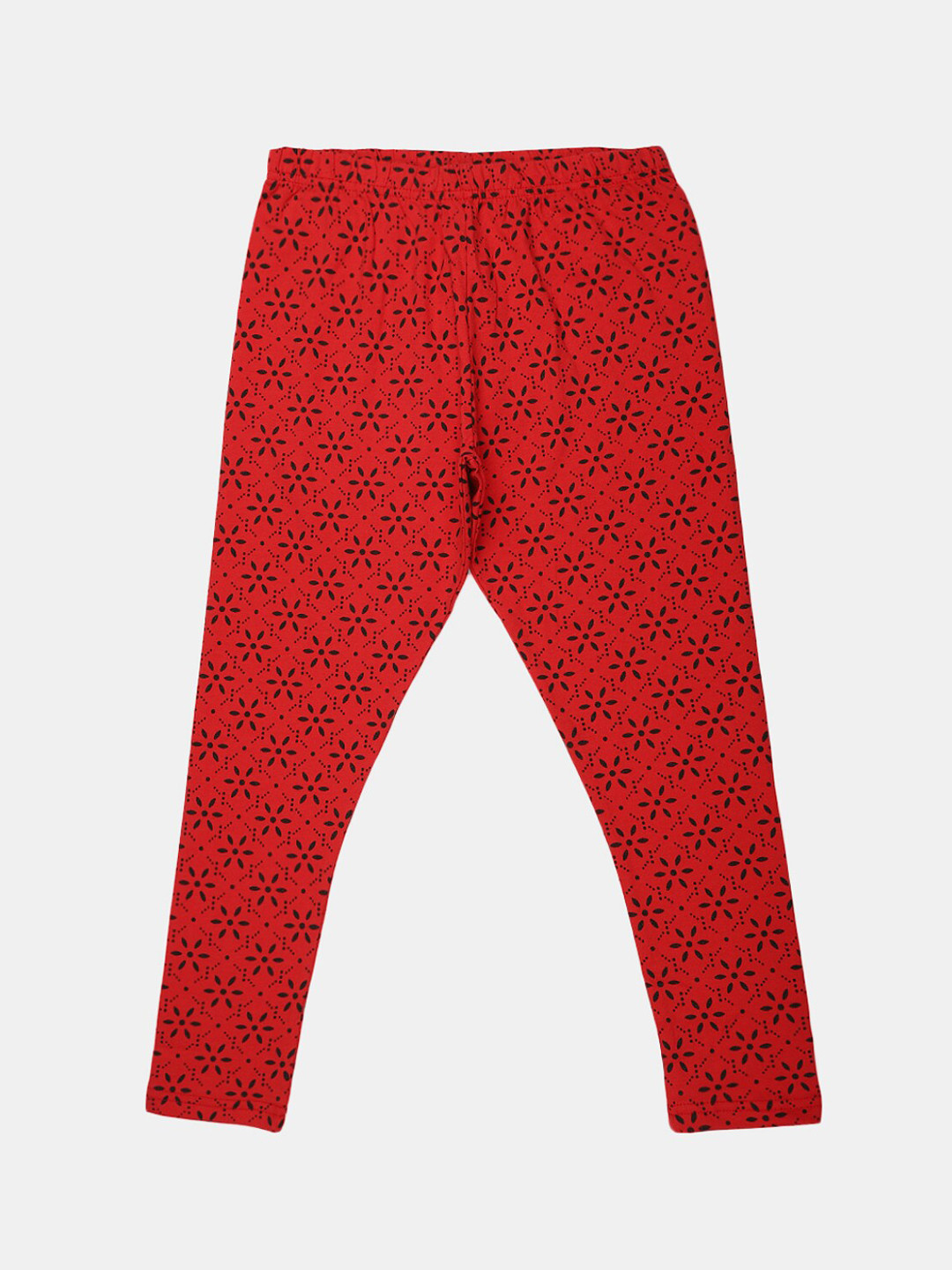 

V-Mart Girls Printed Ankle-Length Cotton Lycra Leggings, Red