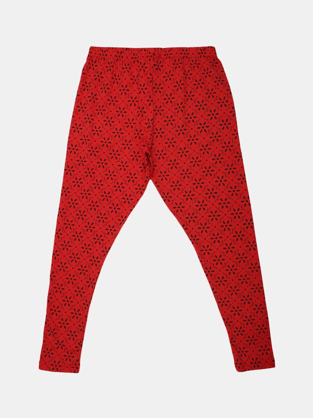 

V-Mart Girls Printed Ankle-Length Cotton Lycra Leggings, Red