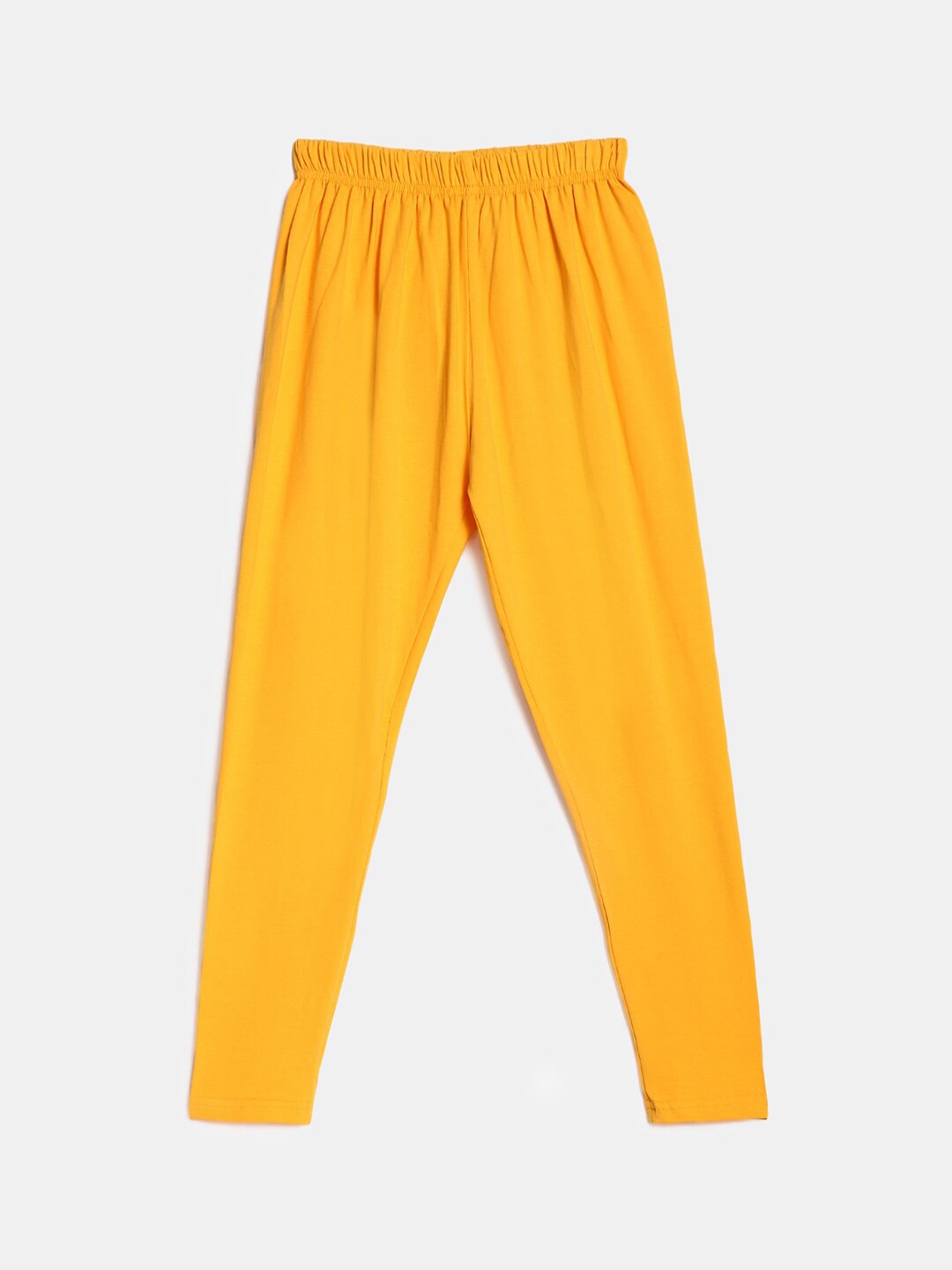 

V-Mart Girls Ankle-Length Cotton Lycra Leggings, Yellow