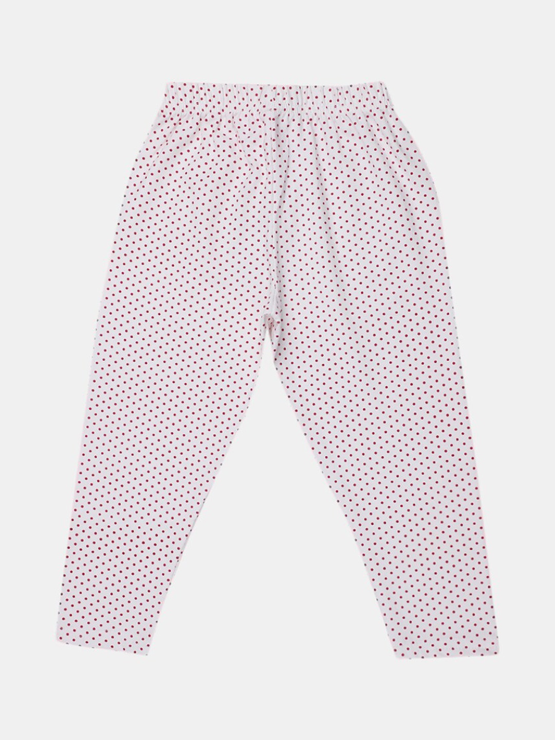 

V-Mart Girls Printed Cotton Lycra Ankle Length Leggings, White