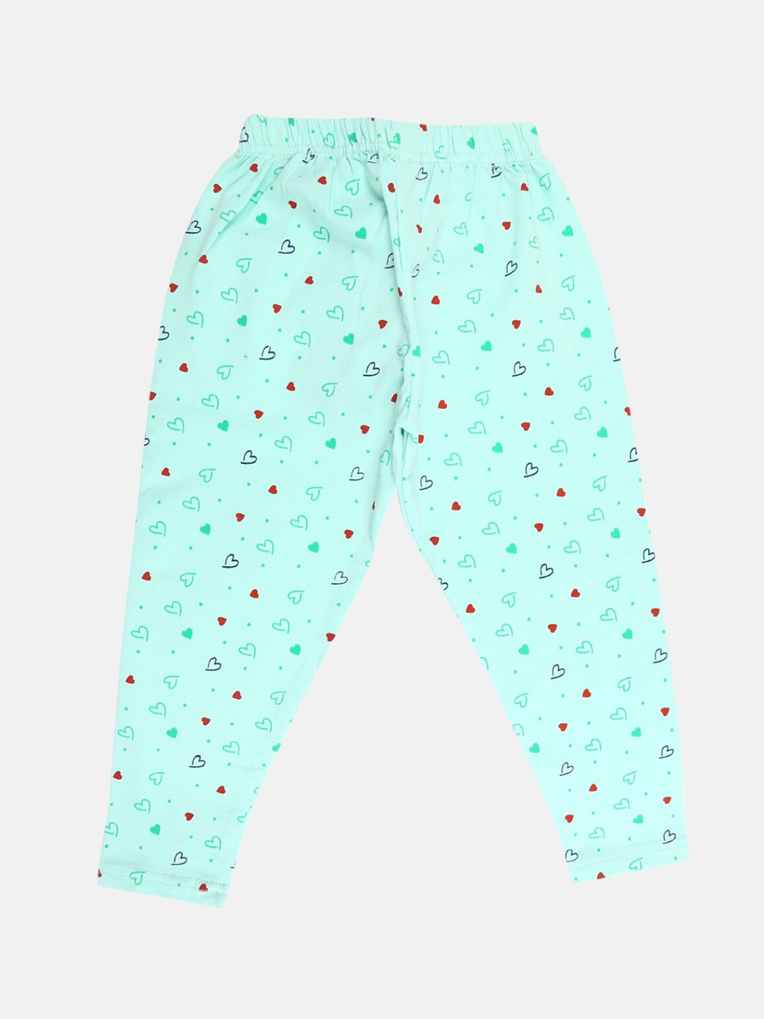 

V-Mart Girls Printed Ankle Length Cotton Lycra Leggings, Green