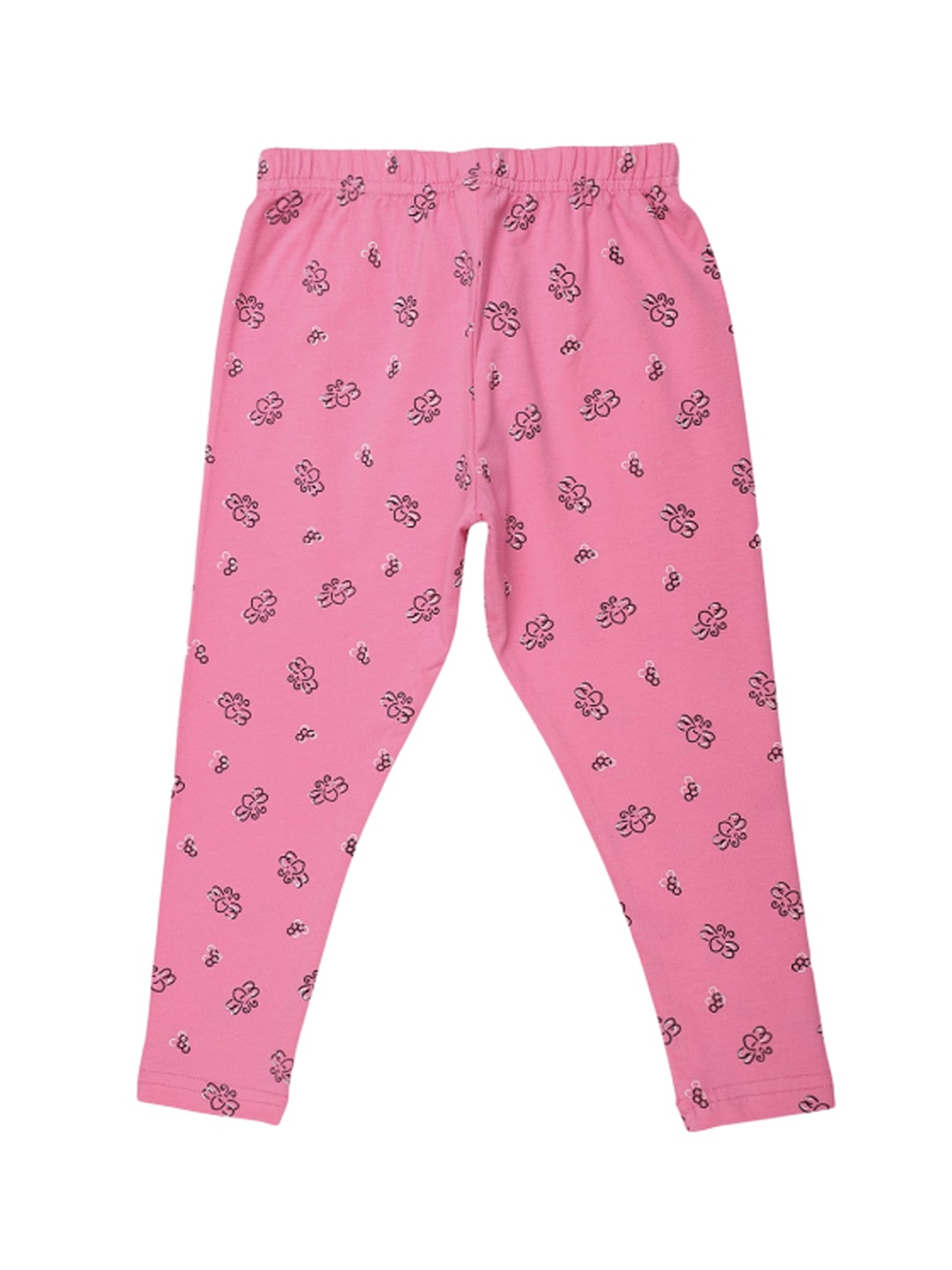 

V-Mart Girls Printed Ankle-Length Cotton Lycra Leggings, Pink