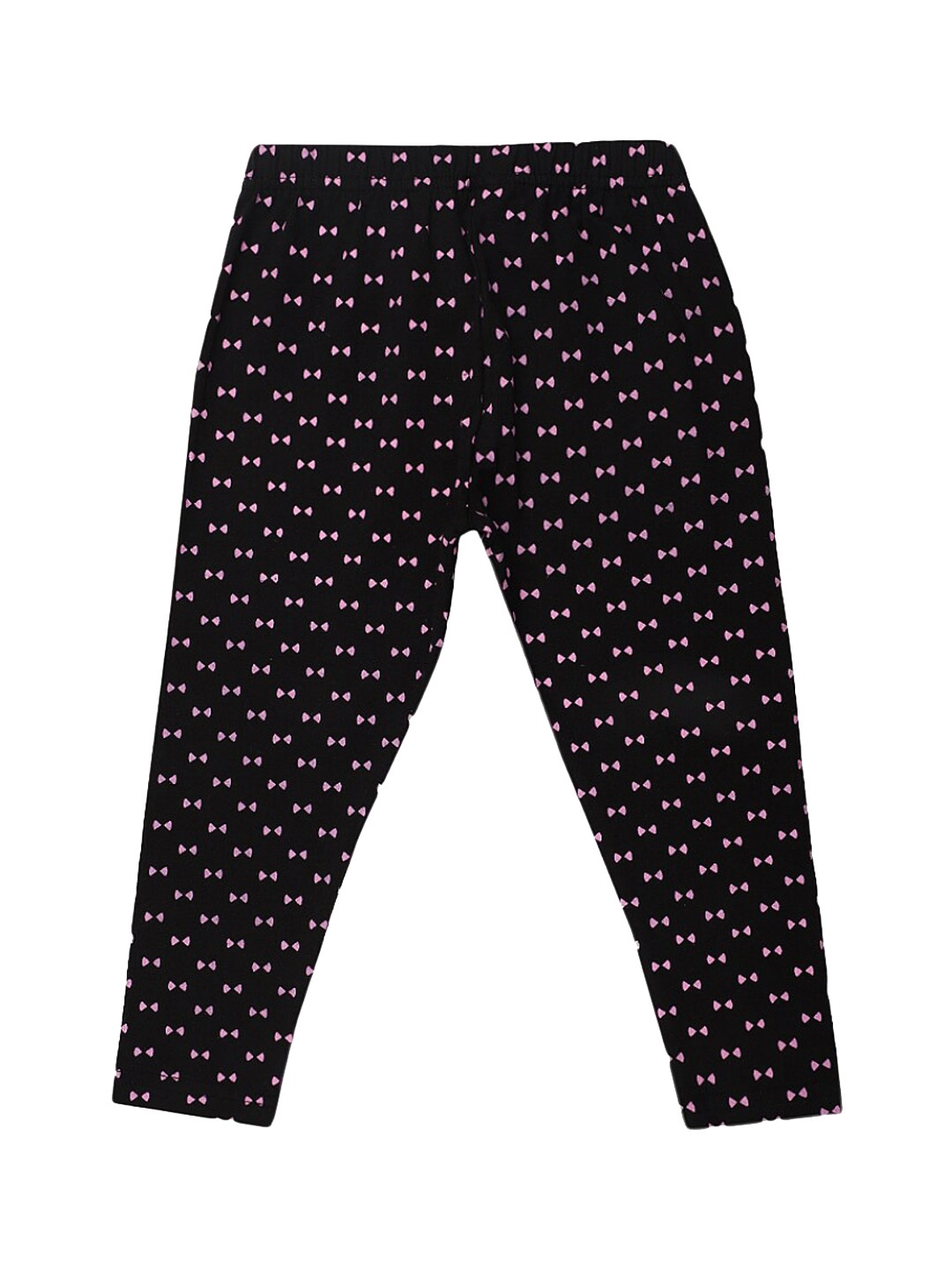 

V-Mart Girls Printed Ankle Length Cotton Lycra Leggings, Black