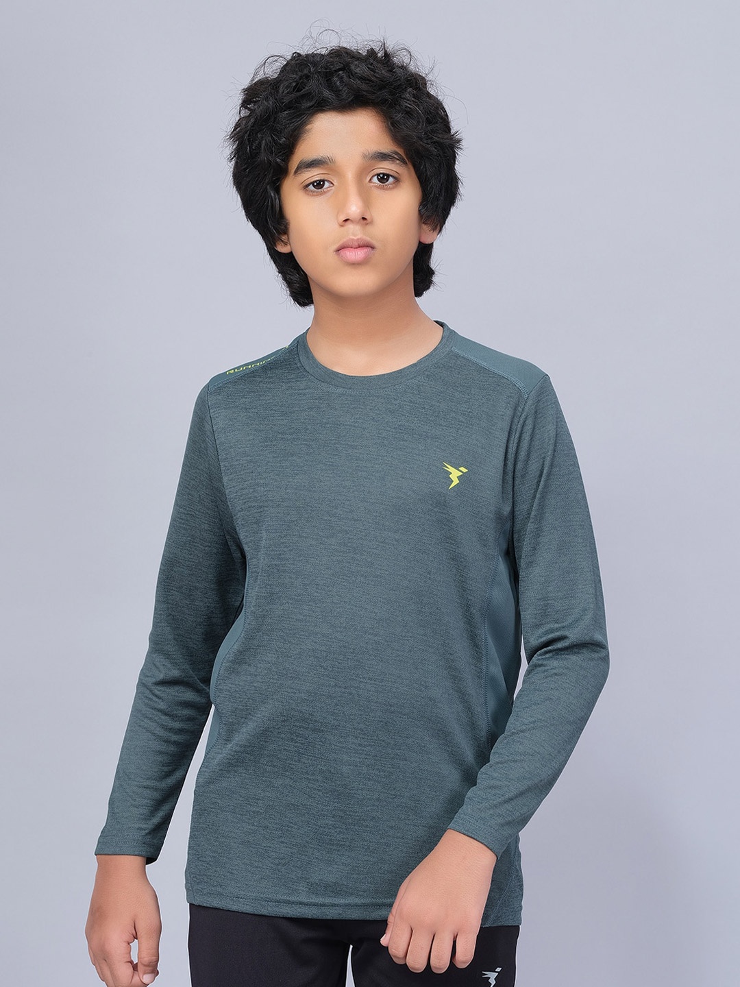 

Technosport Boys Antimicrobial Slim Fit Sports T-shirt, Green