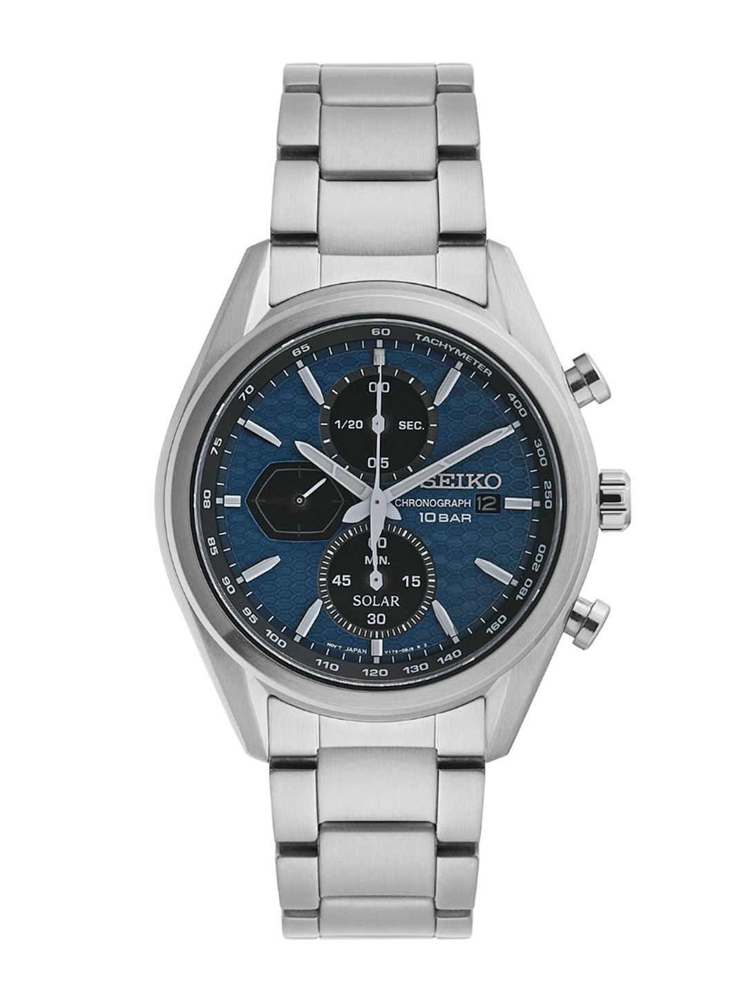 

SEIKO Men Dress Collection Stainless Steel Bracelet Style Straps Analogue Watch- SSC801P1, Blue