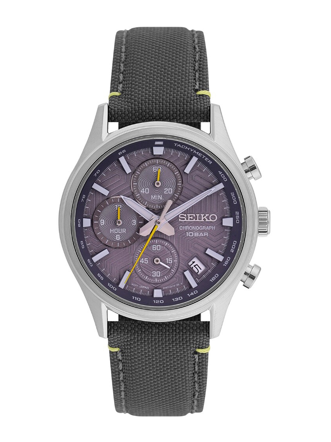 

SEIKO Men Textured Round Dial Analogue Chronograph Watch- SSB423P1, Purple