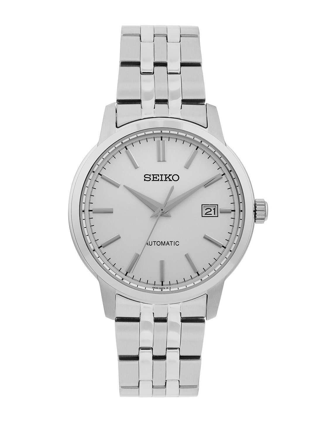 

SEIKO Men Round Dial & Stainless Steel Bracelet Style Straps Analogue Watch- SRPH85K1, White