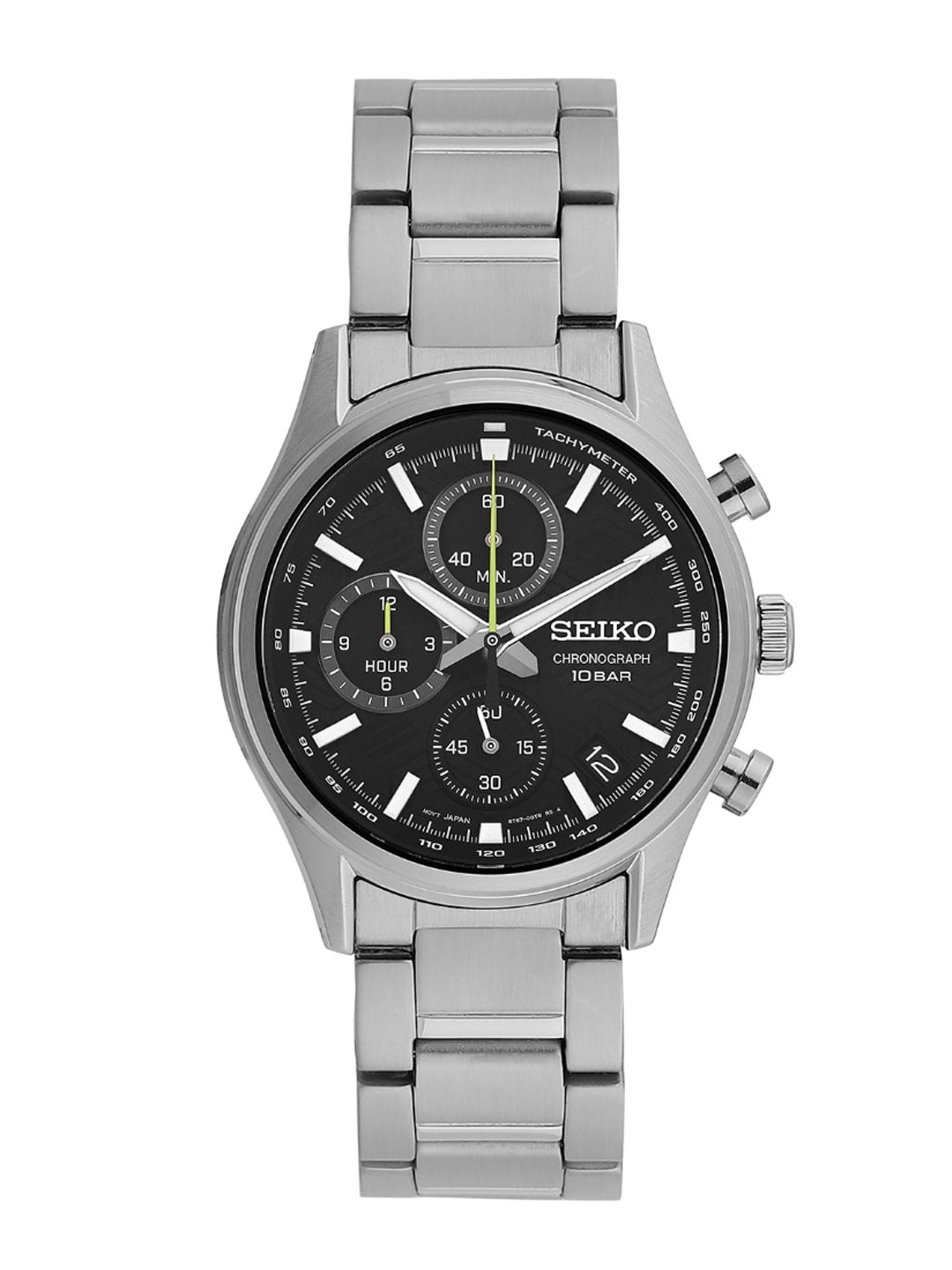 

SEIKO Men Bracelet Style Straps Analogue Chronograph Watch SSB419P1, Black