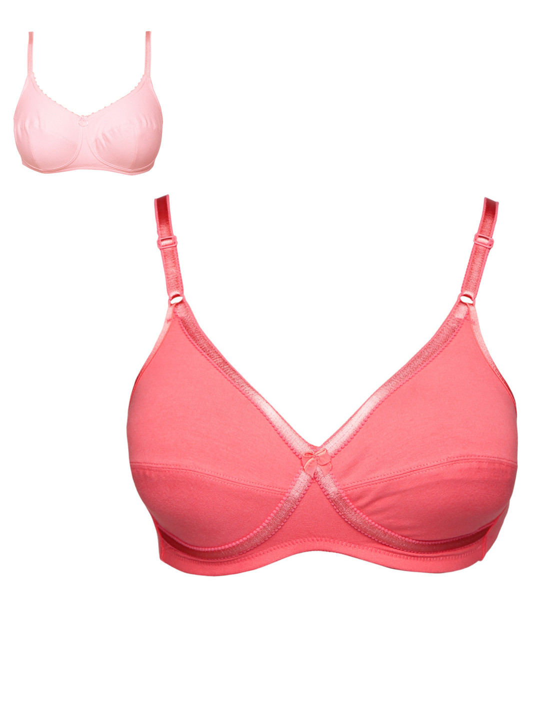 

Jockey Pack of 2 Pink Solid Non-Wired Non-Padded T-shirt Bras