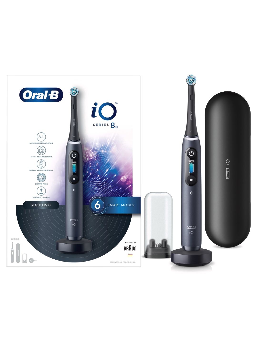 

Oral - B iO8 Ultimate Clean Electric Toothbrush with Travel Case - Black Onyx