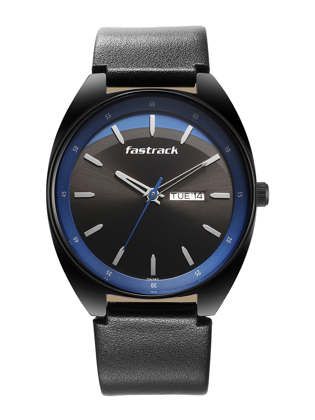 

Fastrack Men Brass Dial & Leather Straps Analogue Watch 3292NL01, Black