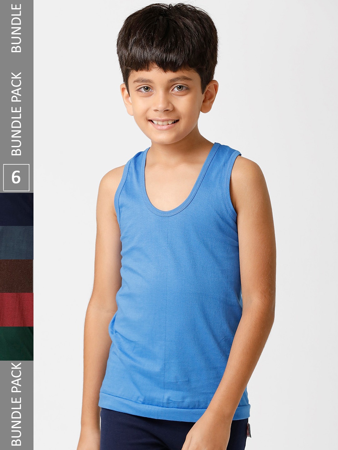 

Ramraj Boys Pack Of 6 Cotton Innerwear Vests, Blue