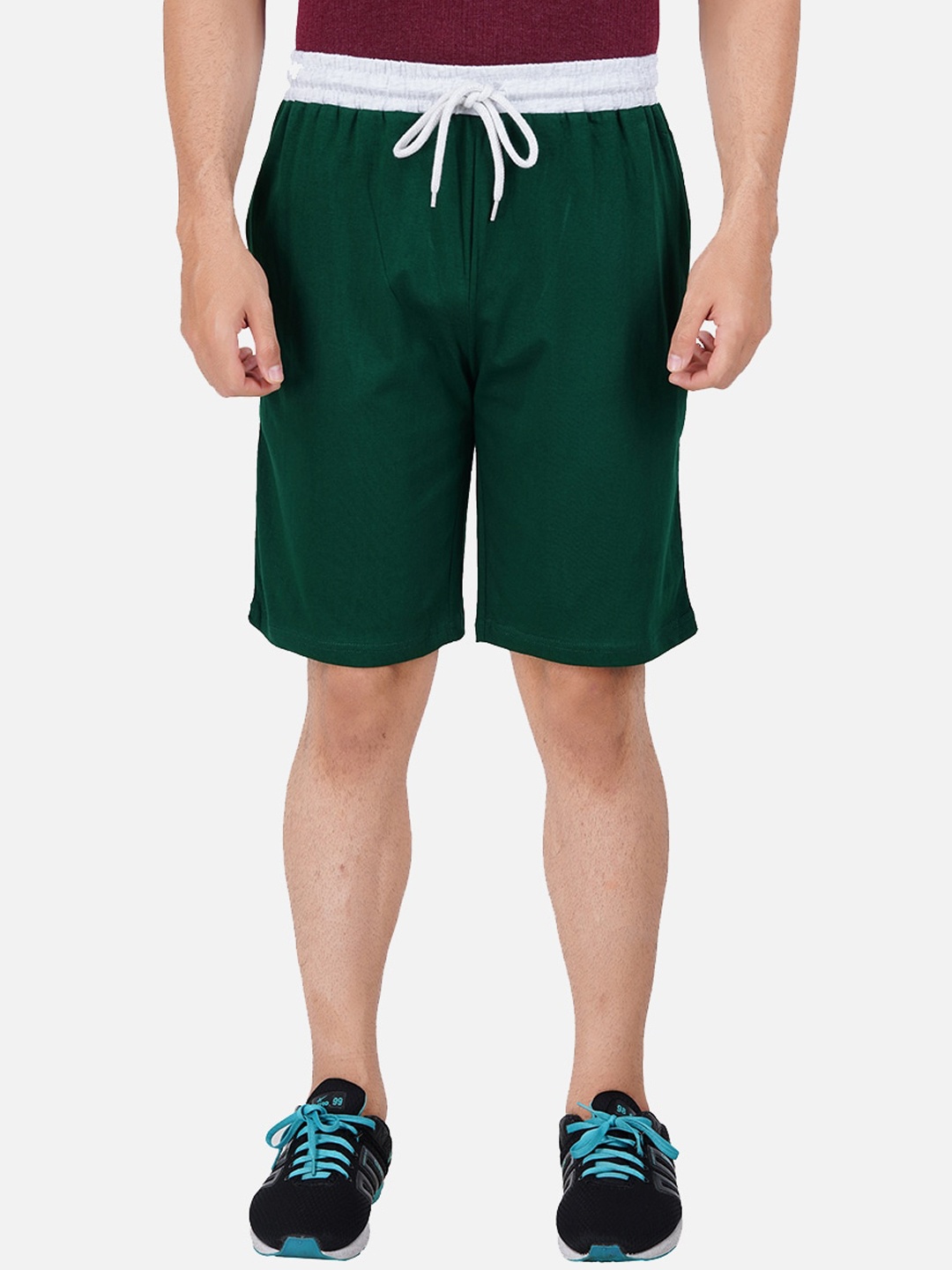 

PRIDE APPAREL Men Antimicrobial Technology Above Knee Pure Cotton Shorts, Green