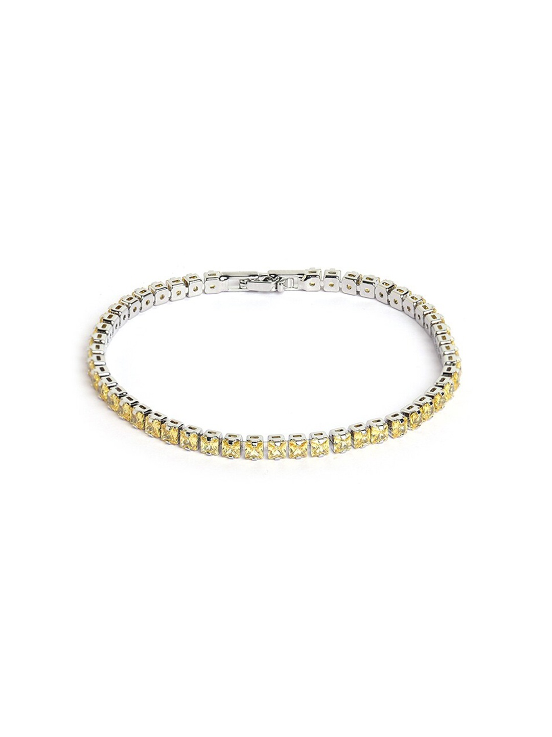 

ALDO Women Artificial Stones Foldover Link Bracelet, Silver