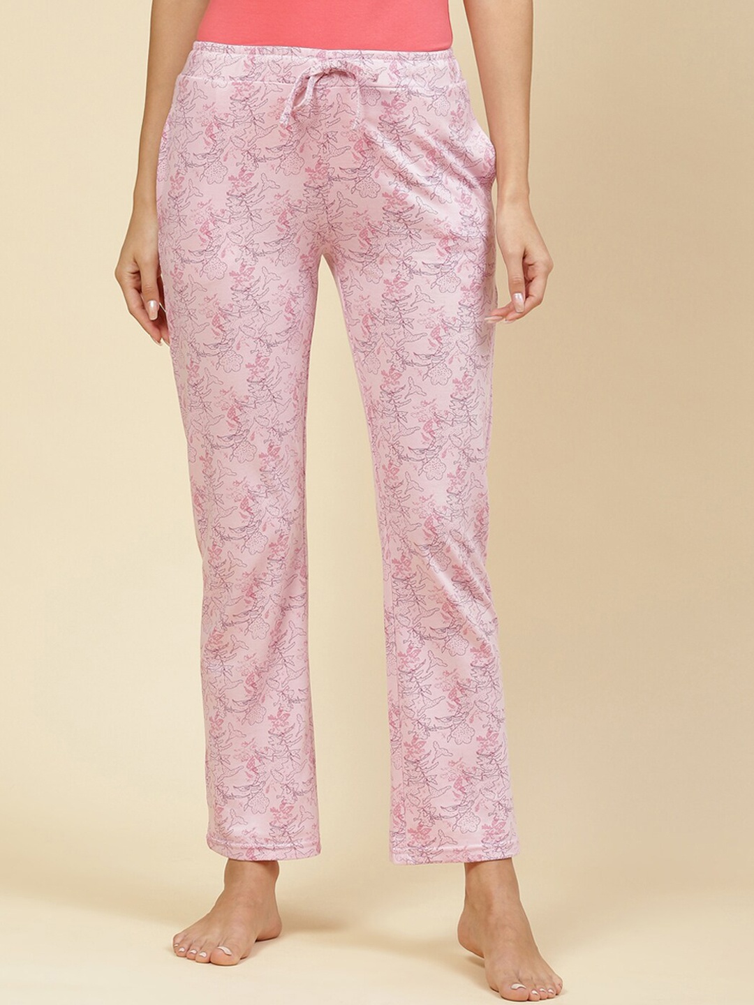

Monte Carlo Women Cotton Floral Printed Lounge Pants, Purple
