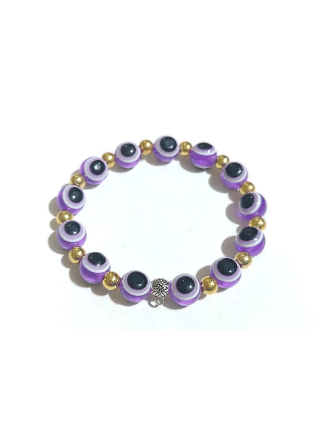 

Pinapes Stone Beaded Elasticated Bracelet, Purple