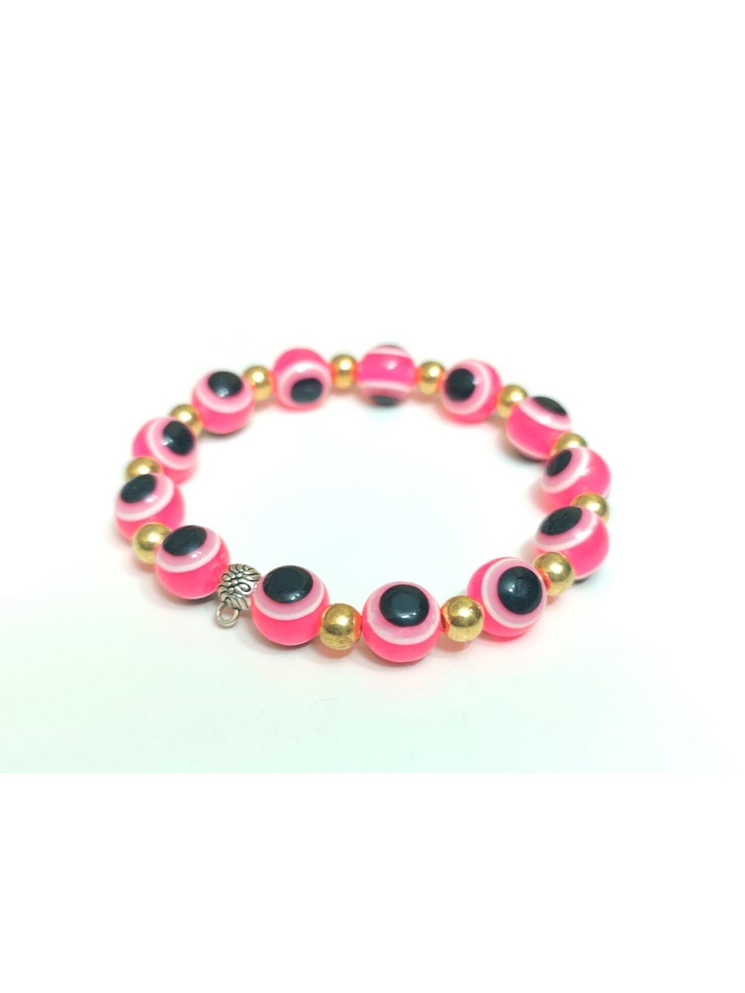 

Pinapes Stone Beaded Elasticated Bracelet, Pink