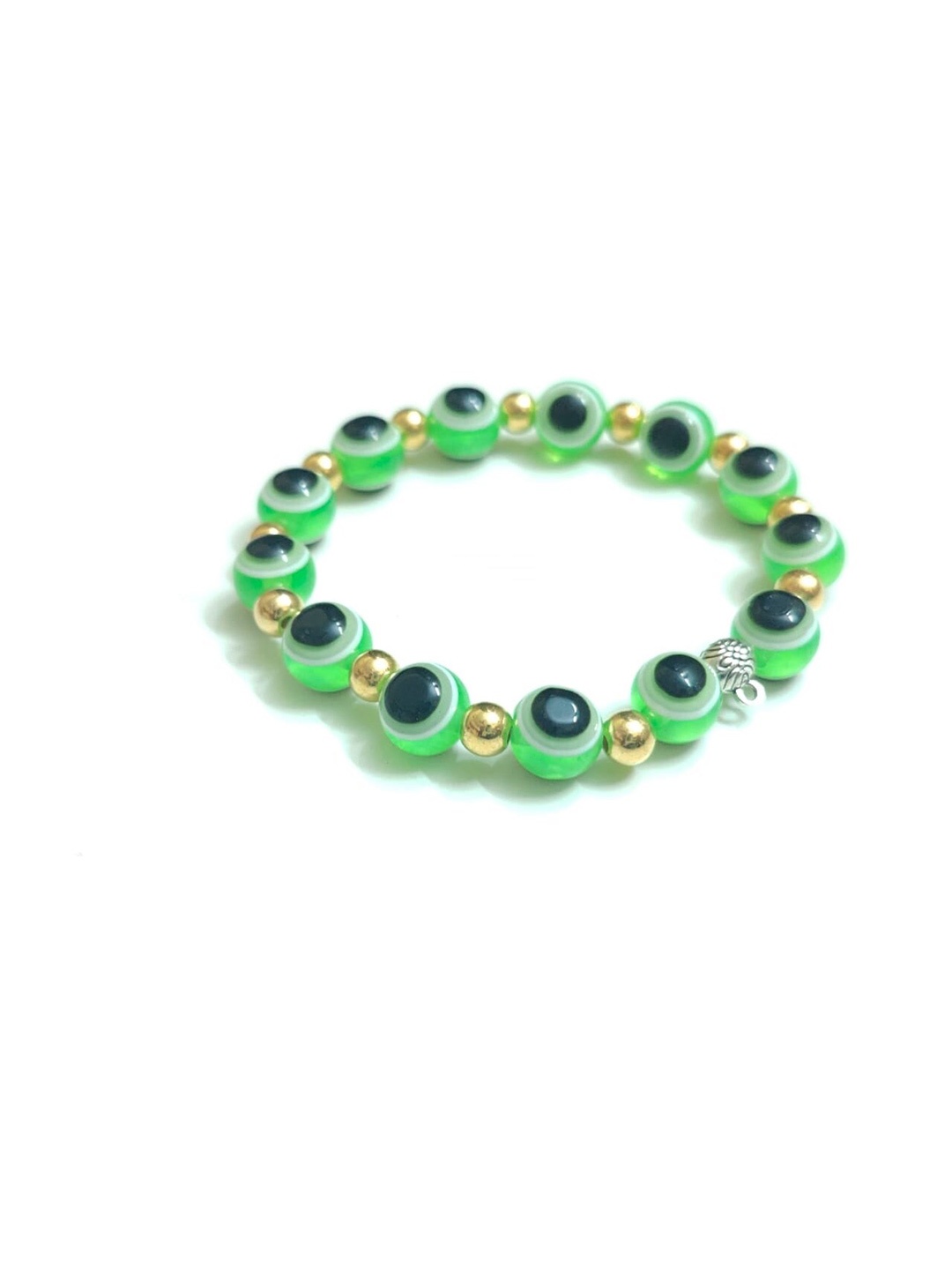 

Pinapes Stone Beaded Elasticated Bracelet, Green