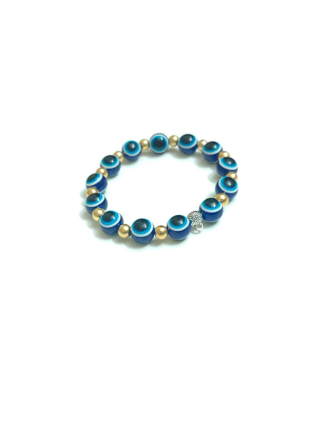 

Pinapes Gold-Plated Beaded Evil Eye Elasticated Bracelet
