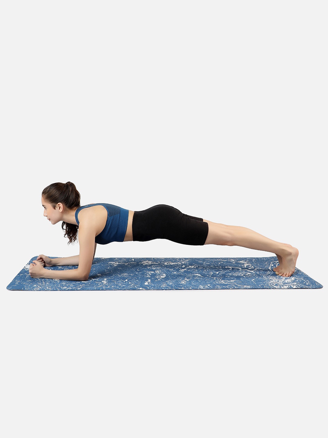 

Bonhomie Self Design Rectangular Anti-Slip Yoga Mat, Blue