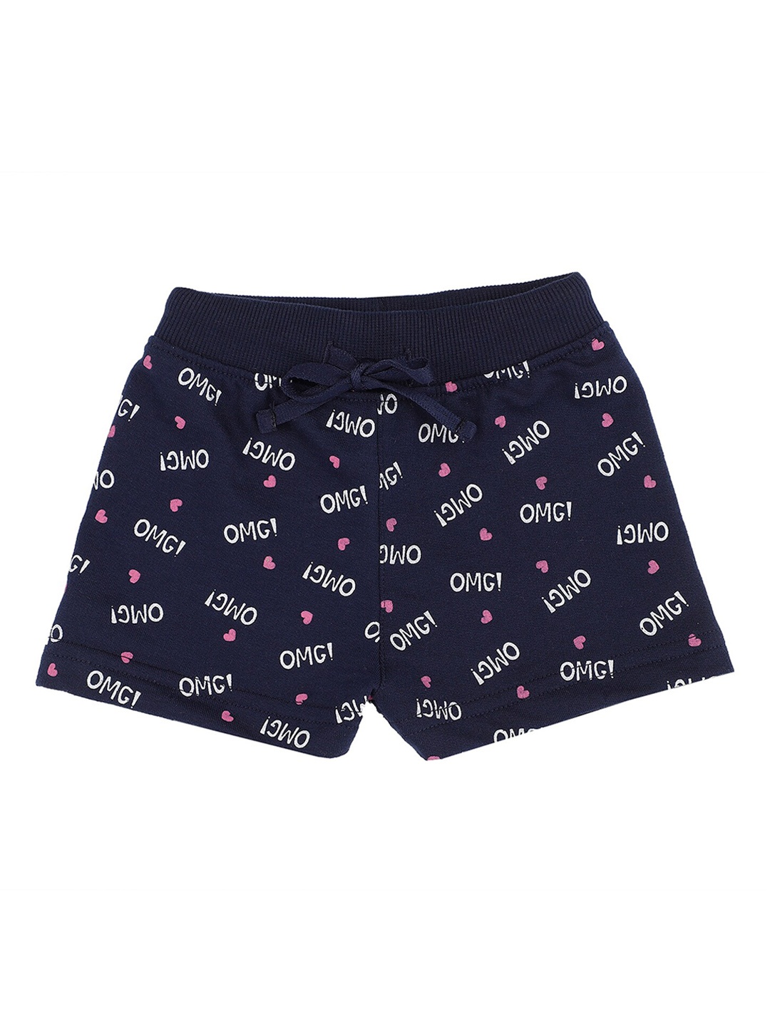 

Bodycare Kids Girls Typography Printed Antiviral Anti Bacterial protection Cotton Shorts, Blue