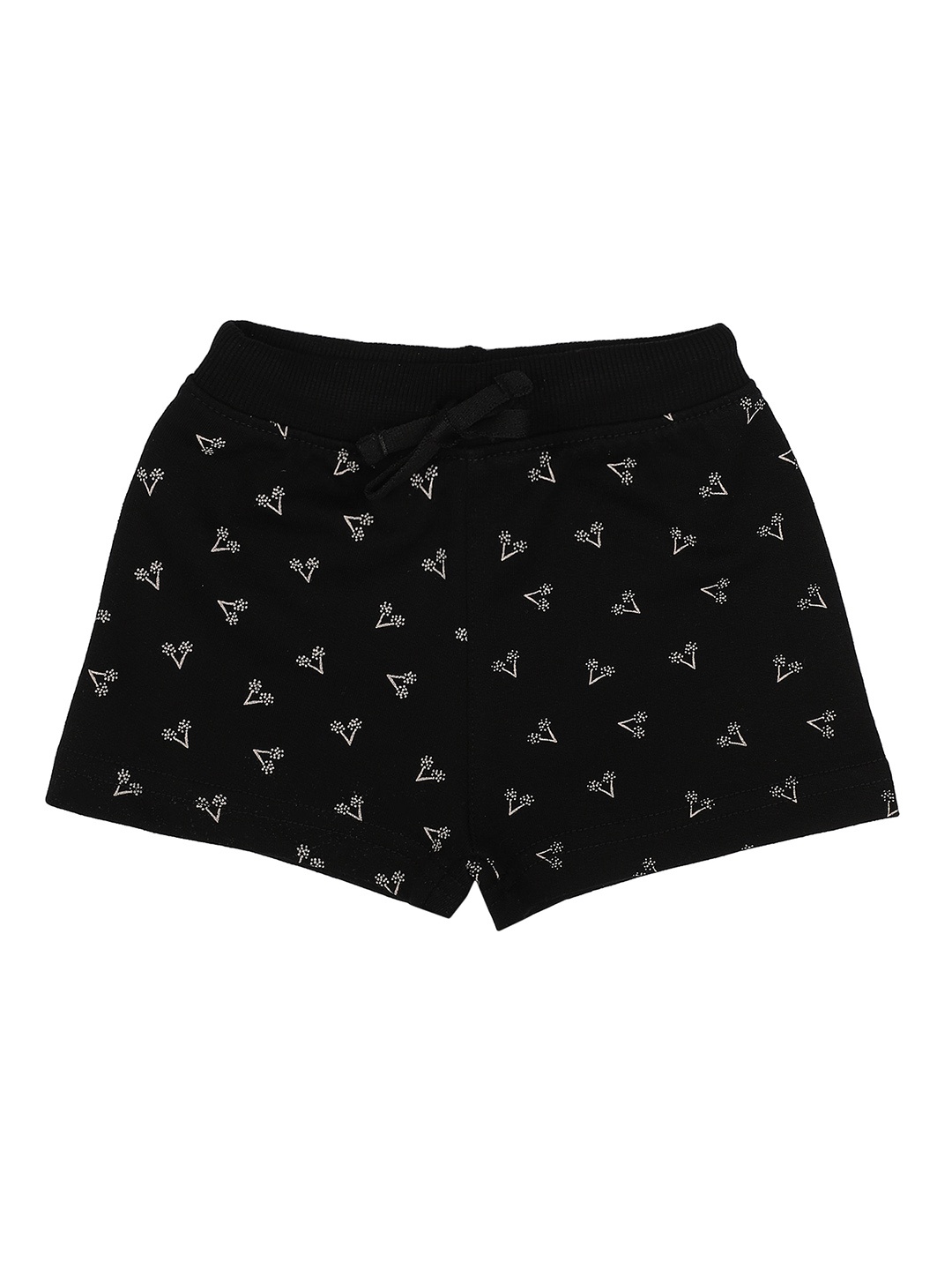 

Bodycare Kids Girls Conversational Printed Antiviral Anti Bacterial Cotton Shorts, Black