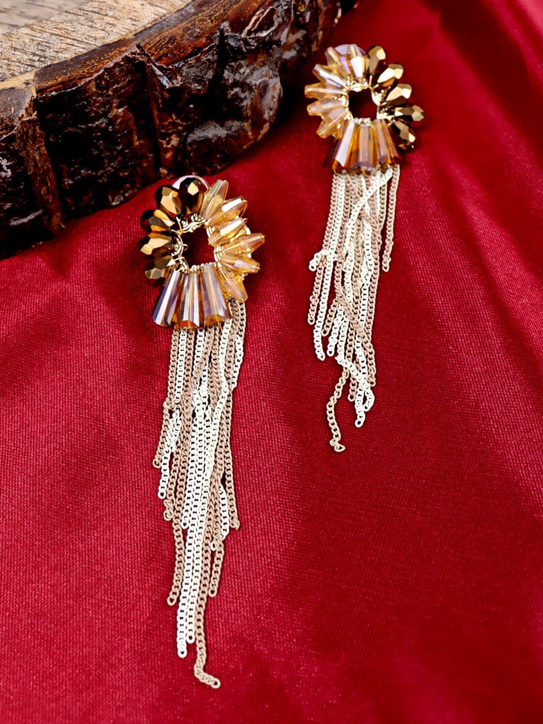 

Krelin Crystals Drop Earrings, Gold