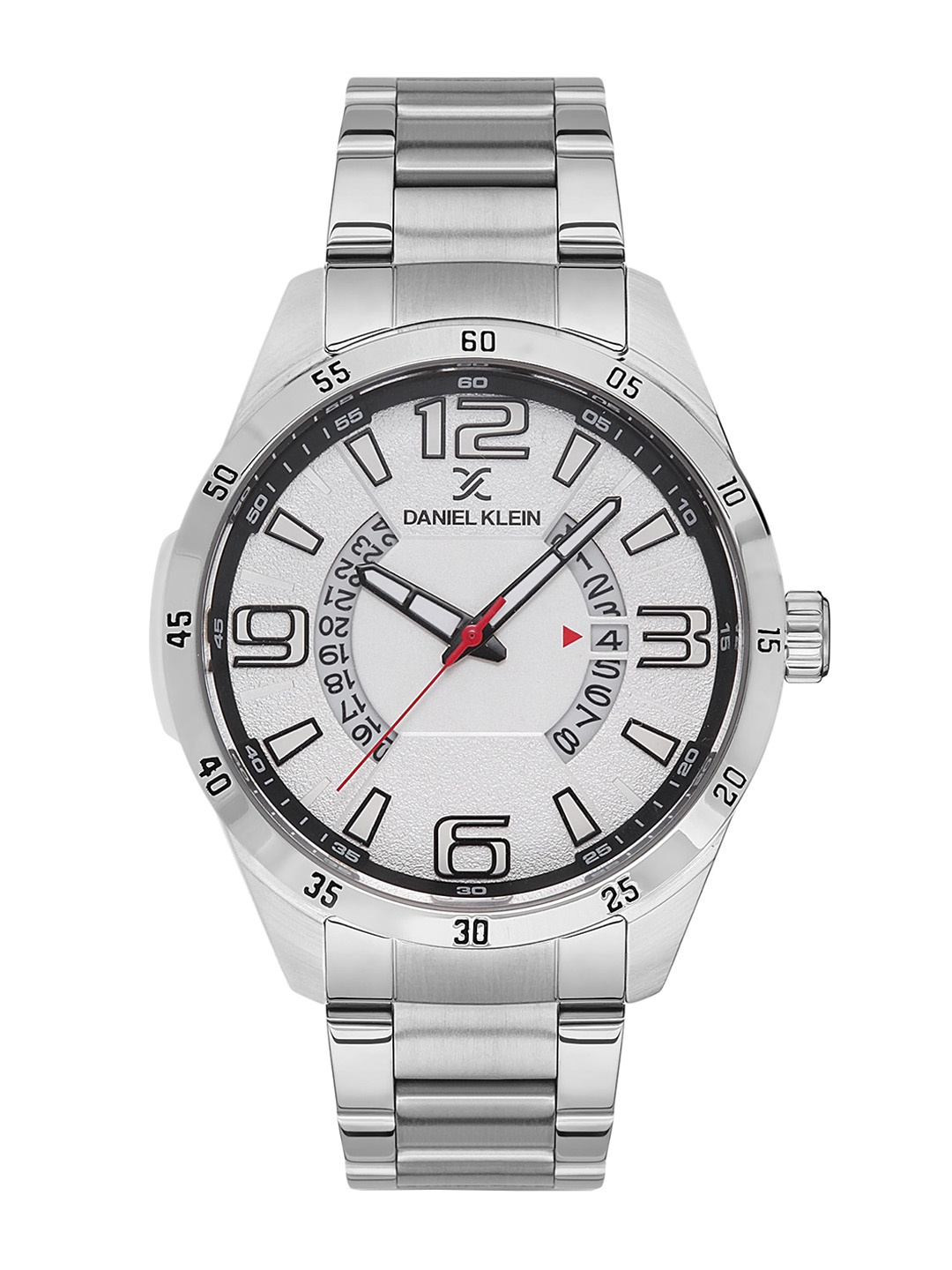 

Daniel Klein Men Textured Bracelet Style Straps Analogue Watch DK 1 12586-1, Silver