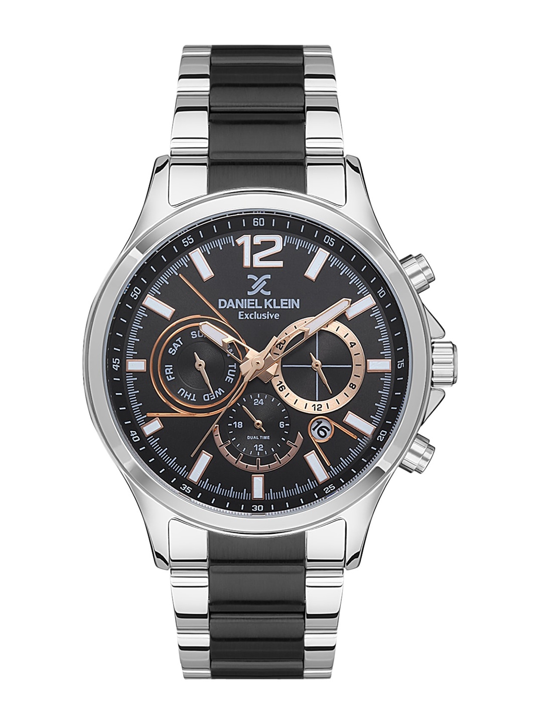 

Daniel Klein Men Bracelet Style Straps Analogue Multi Function Watch DK.1.13363-5, Black