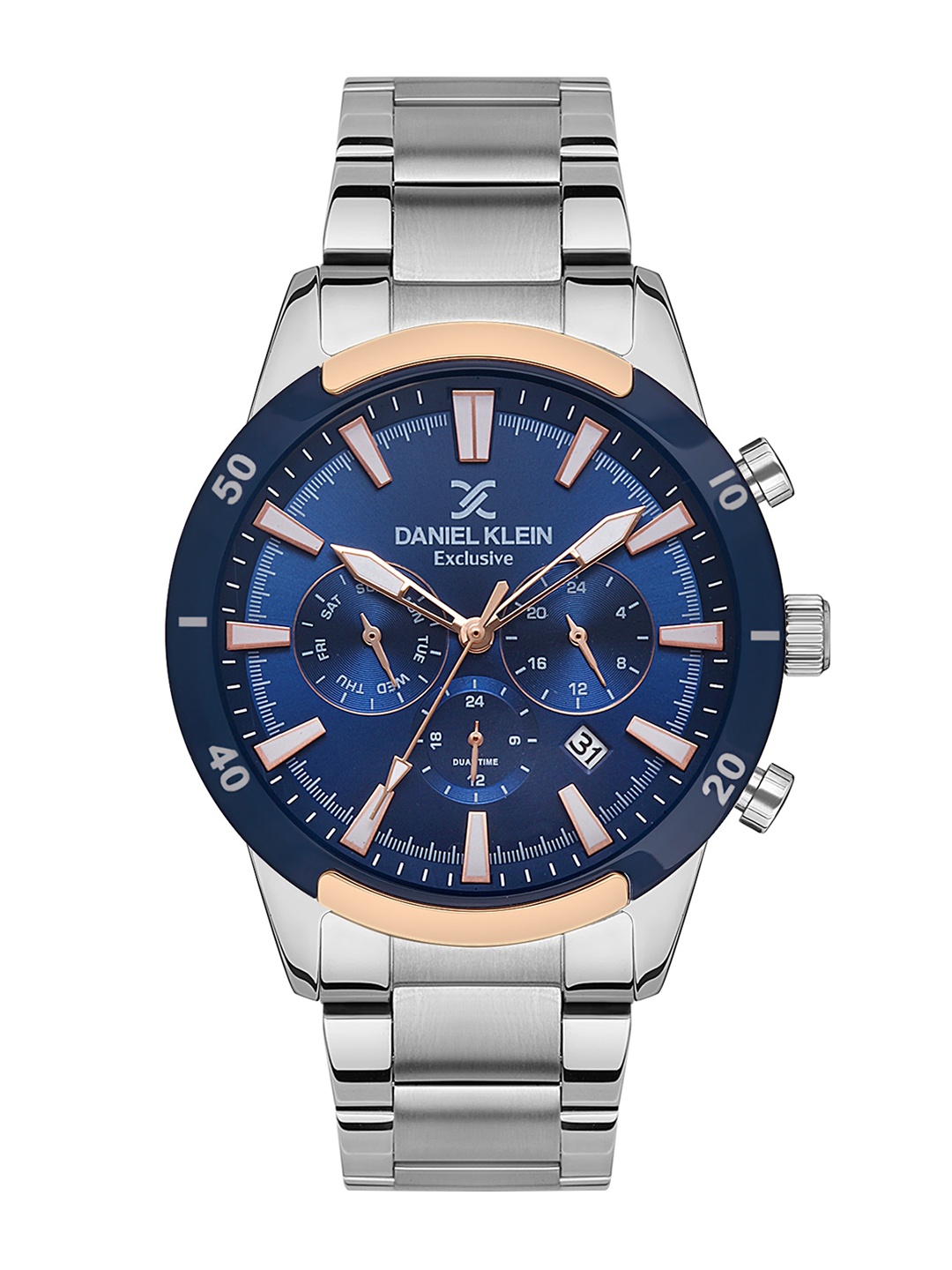 

Daniel Klein Men Dial & Bracelet Style Straps Analogue Multi Function Watch DK 1 13432-3, Blue