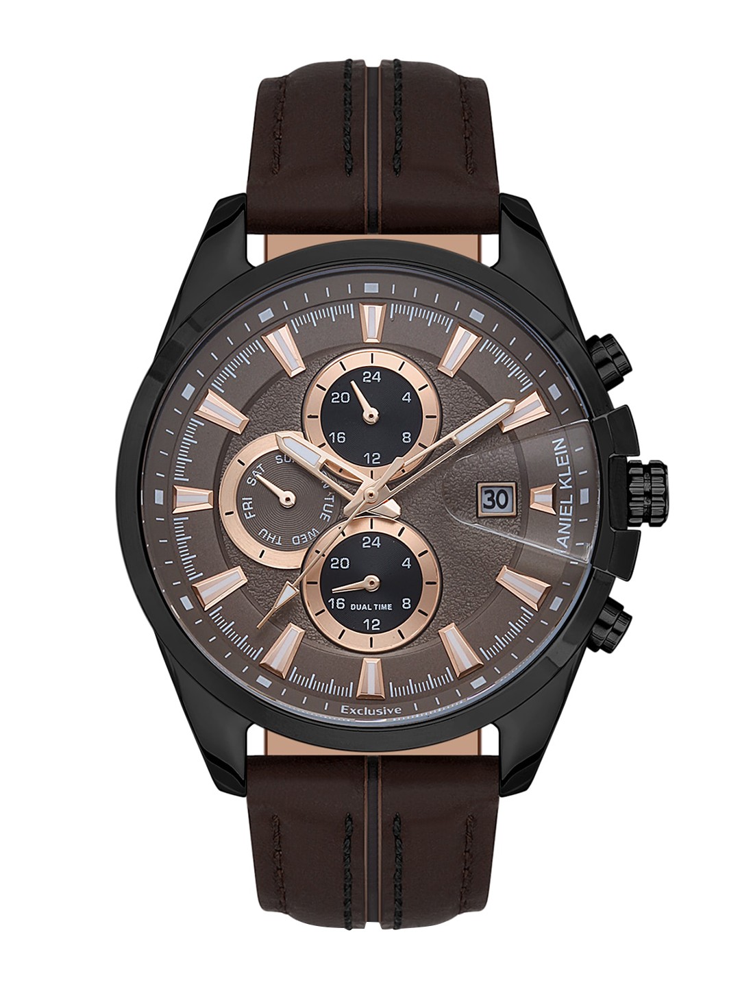 

Daniel Klein Men Dial & Leather Straps Analogue Multi Function Watch DK 1 13407-5, Brown