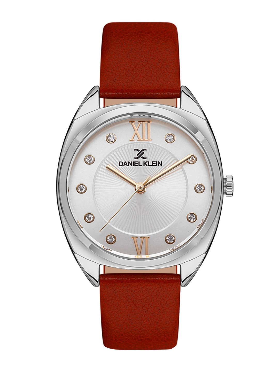 

Daniel Klein Women Embellished Dial & Leather Straps Analogue Watch DK 1 13425-5, Silver