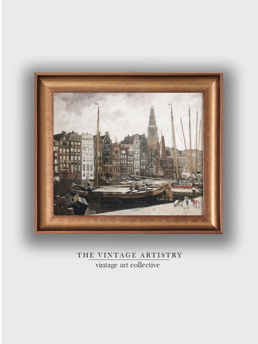 

THE VINTAGE ARTISTRY Vintage Painting Wall Art, Brown