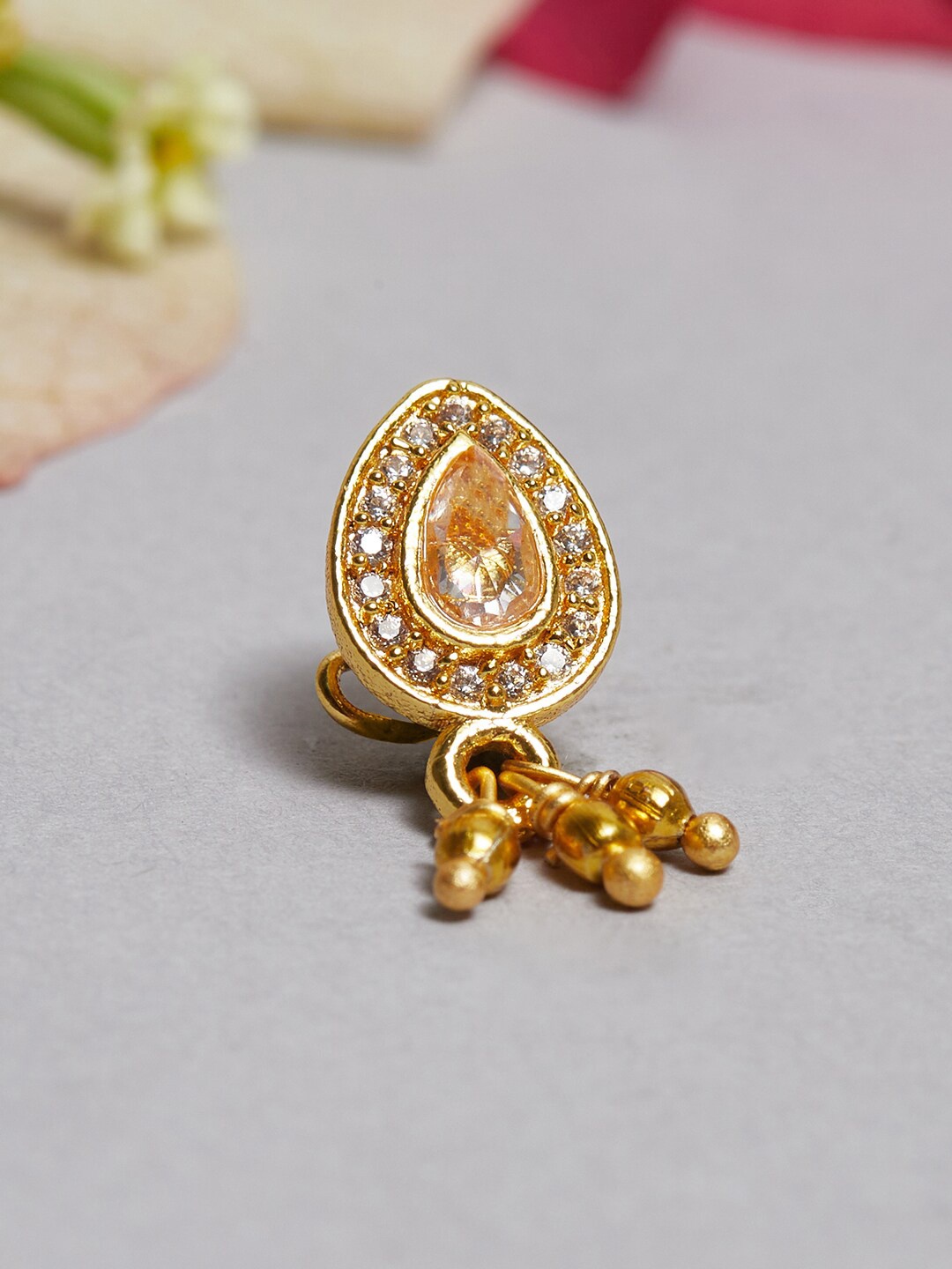 

Voylla Gold-Plated Stone Studded Nosepin