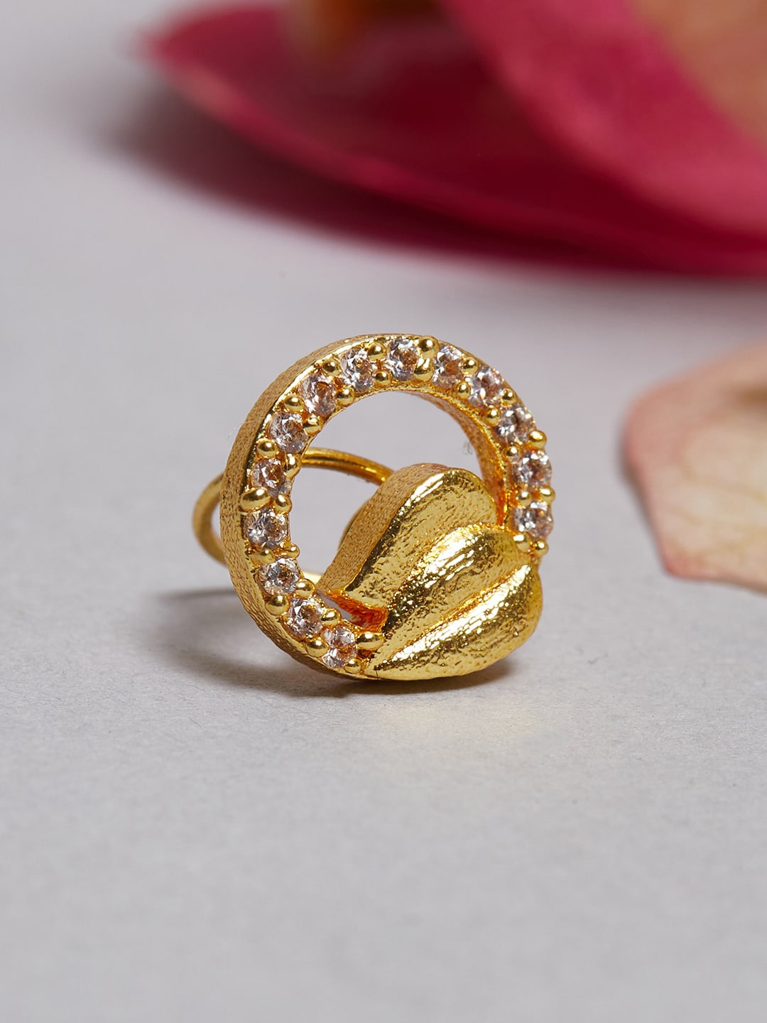

Voylla Gold Plated Indie Collectibles Tribal Look Nose Pin