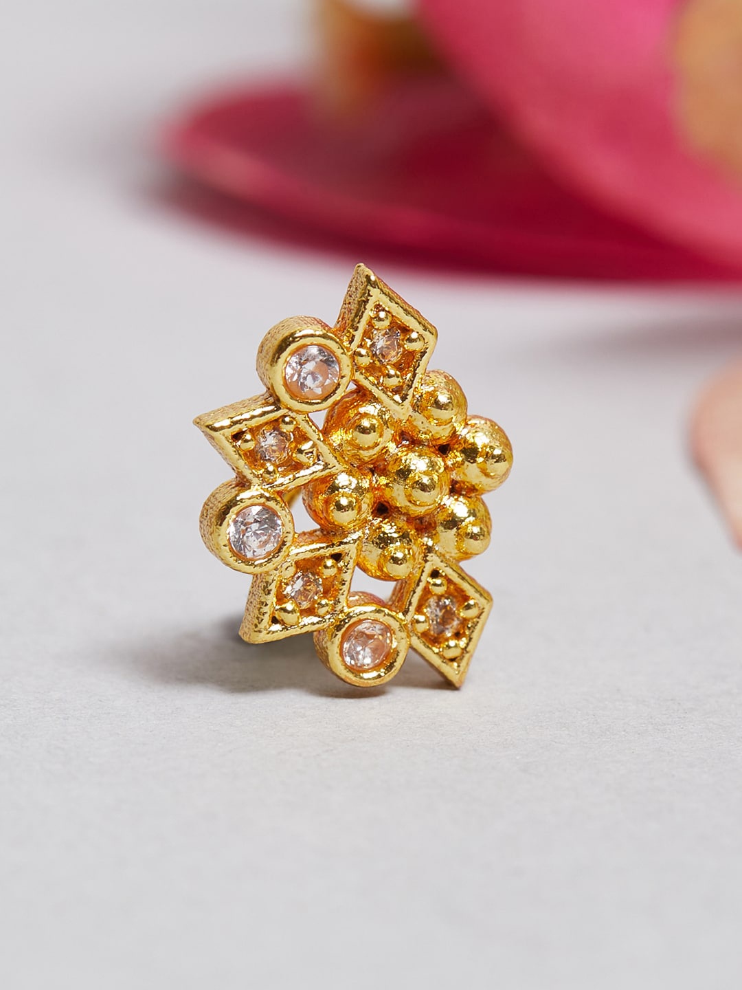 

Voylla Gold-Plated Stone-Studded Nosepin