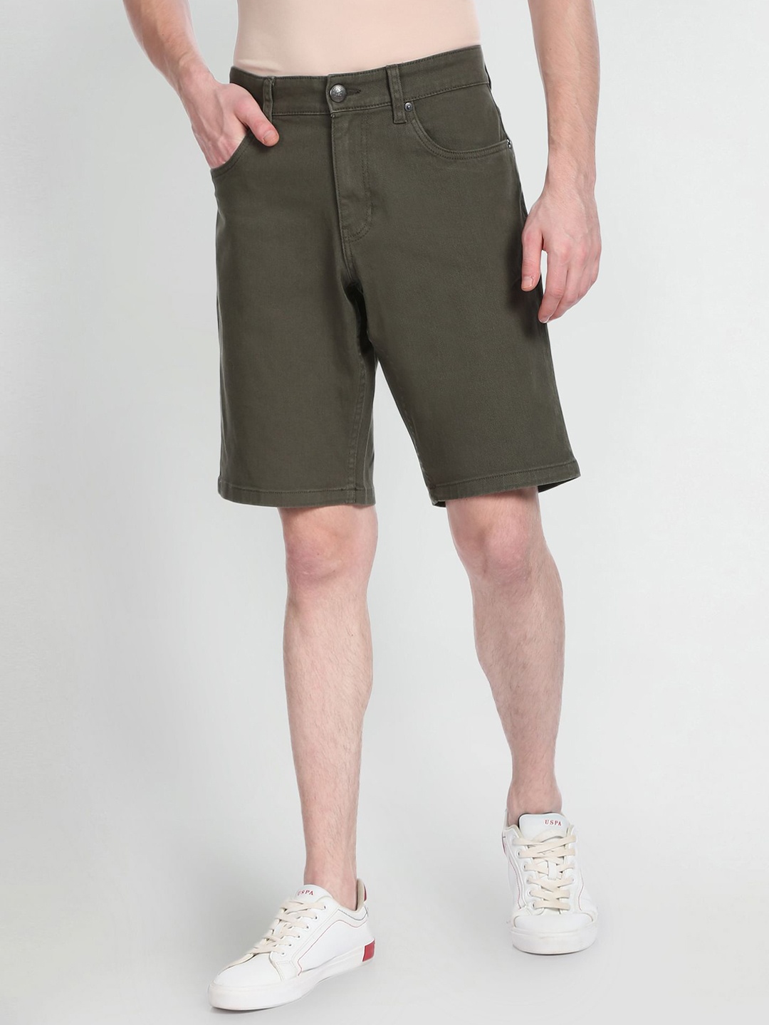 

U.S. Polo Assn. Denim Co. Men Mid-Rise Slim Fit Chino Shorts, Green