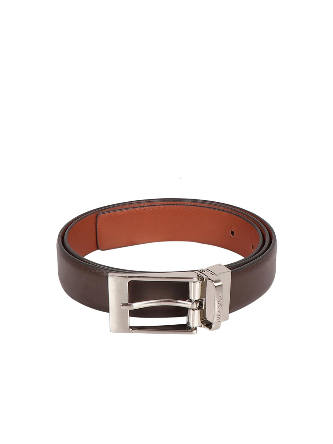 

Hidesign Men Tang Closure Textured Reversible Leather Formal Belt, Brown