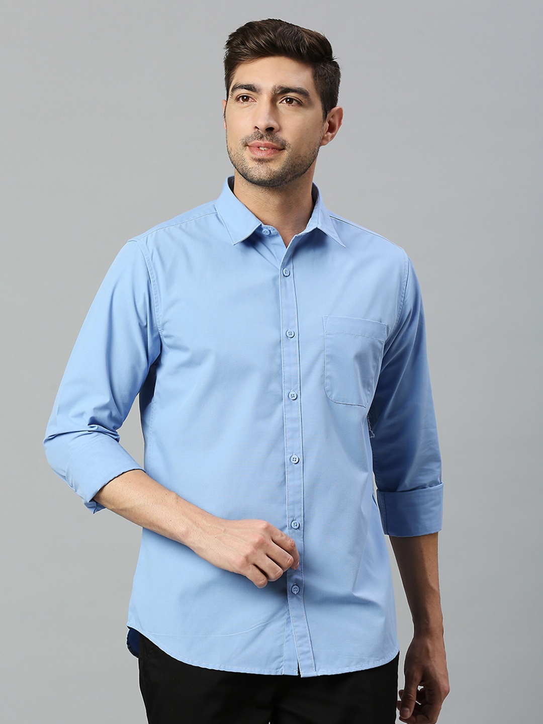 

Harvard Classic Slim Fit Pure Cotton Casual Shirt, Blue