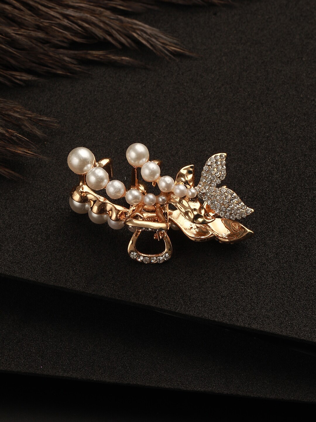 

Jazz and Sizzle Beaded Fish Tale Claw Clip, Gold