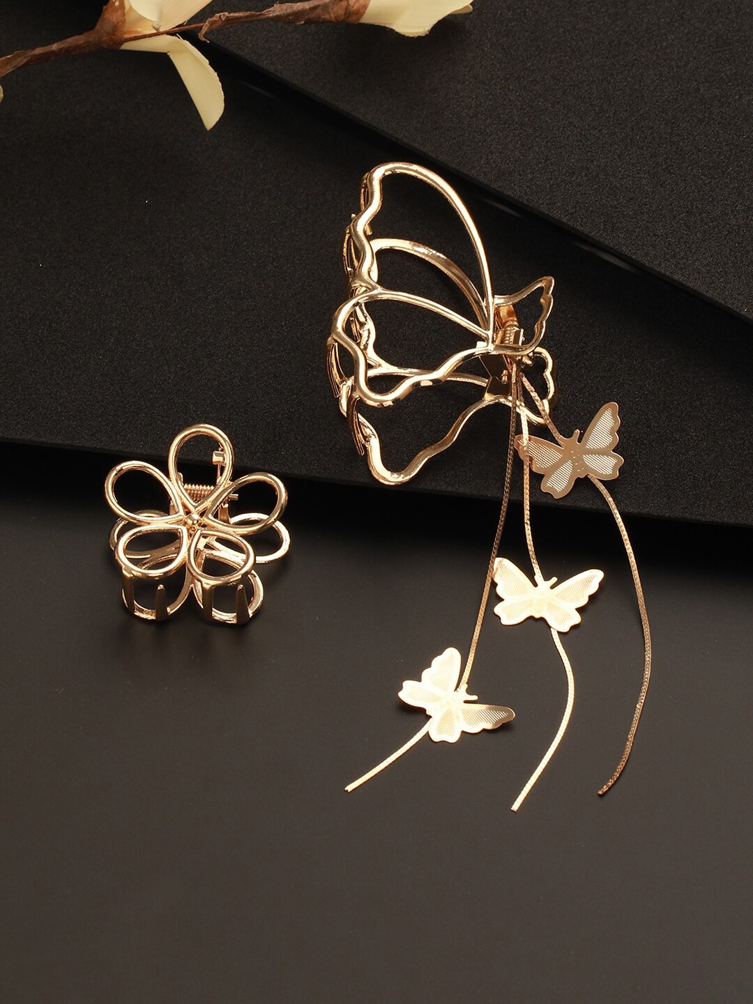 

Jazz and Sizzle Women Set Of 2 Claw Clip, Gold