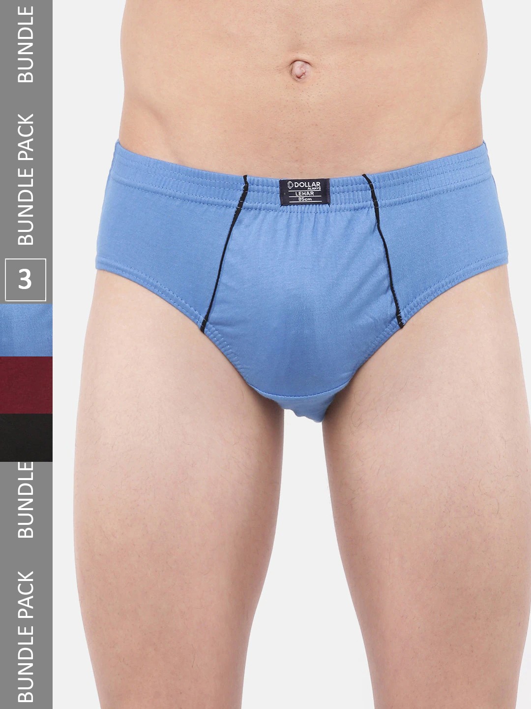 

Dollar Lehar Super Combed Cotton Men Pack Of 3 Briefs, Assorted