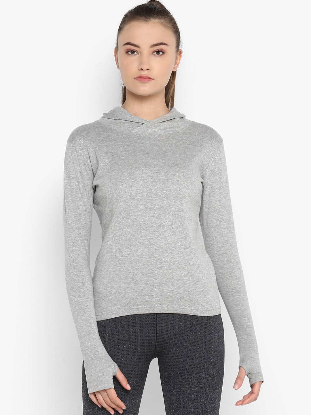 

appulse Hooded Slim Fit Cotton T-shirt, Grey melange