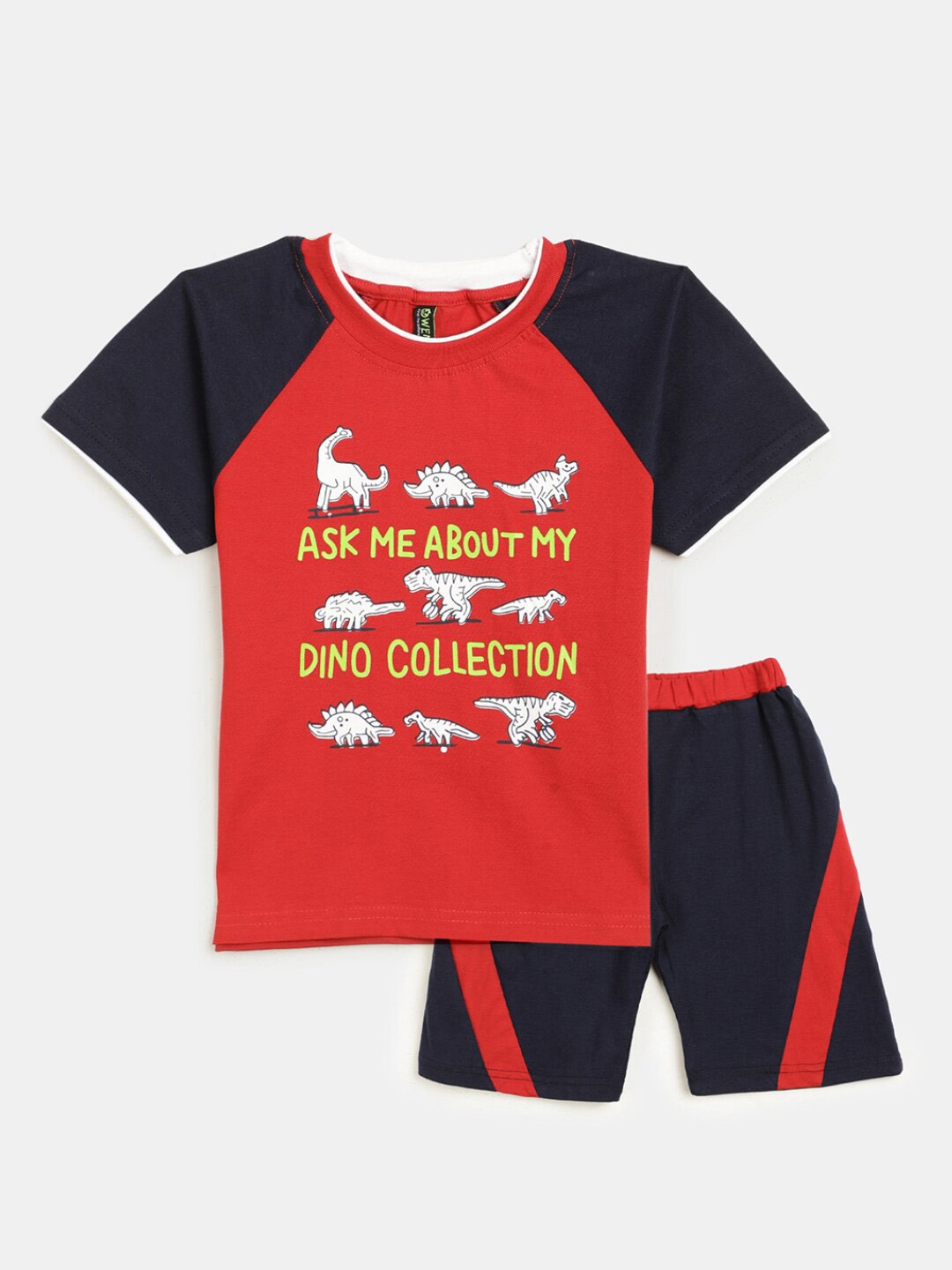 

V-Mart Boys Printed Pure Cotton Round Neck T-shirt with Shorts Clothing Set, Red