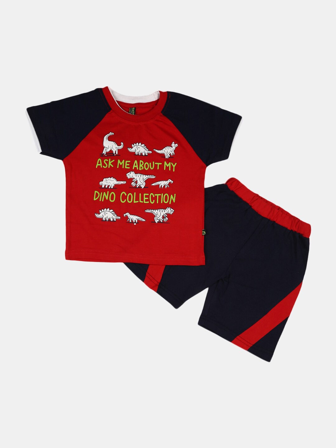 

V-Mart Boys Printed Pure Cotton Round Neck T-shirt with Shorts Clothing Set, Red