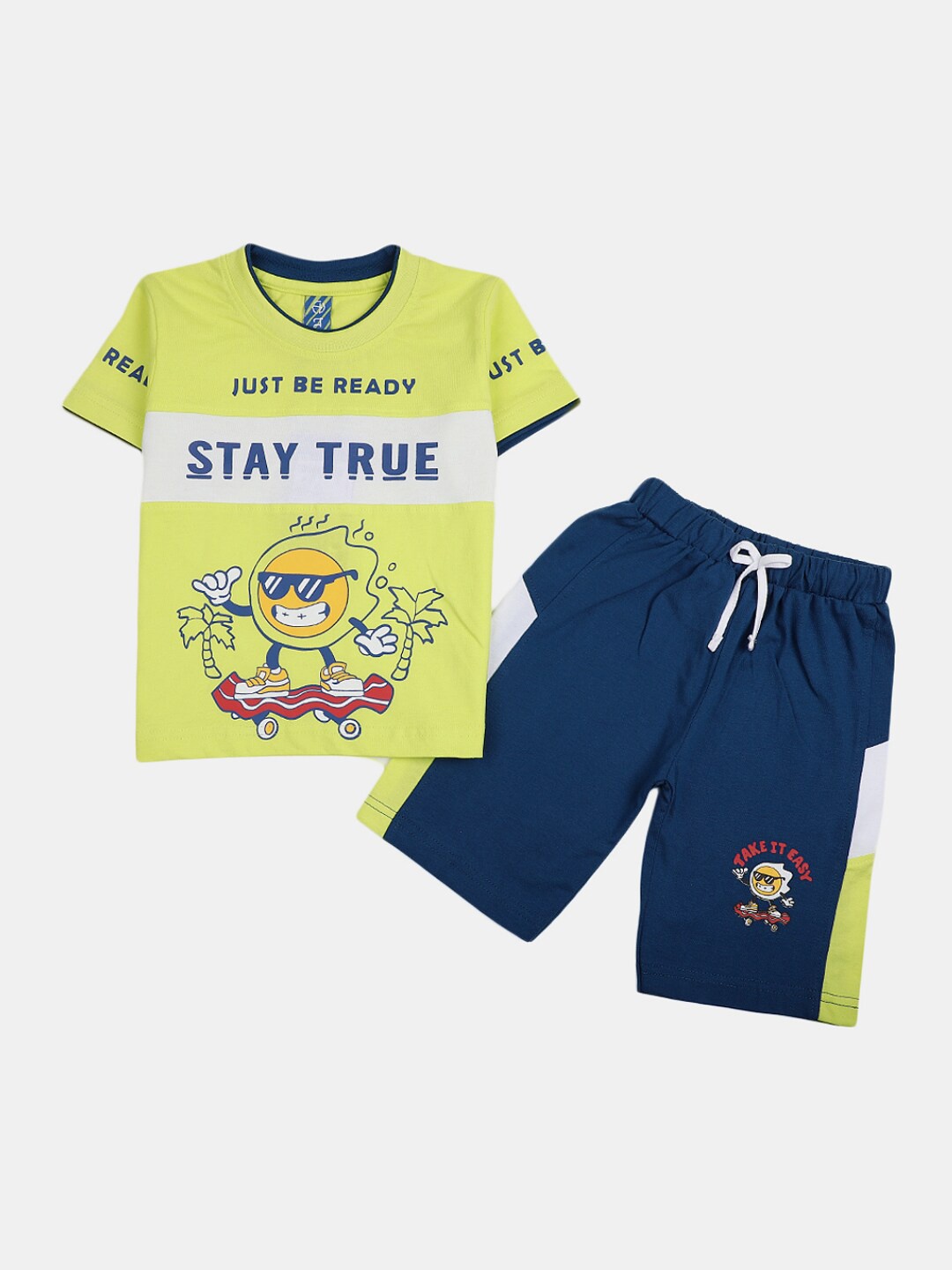 

V-Mart Kids Printed T-shirt with Shorts, Yellow