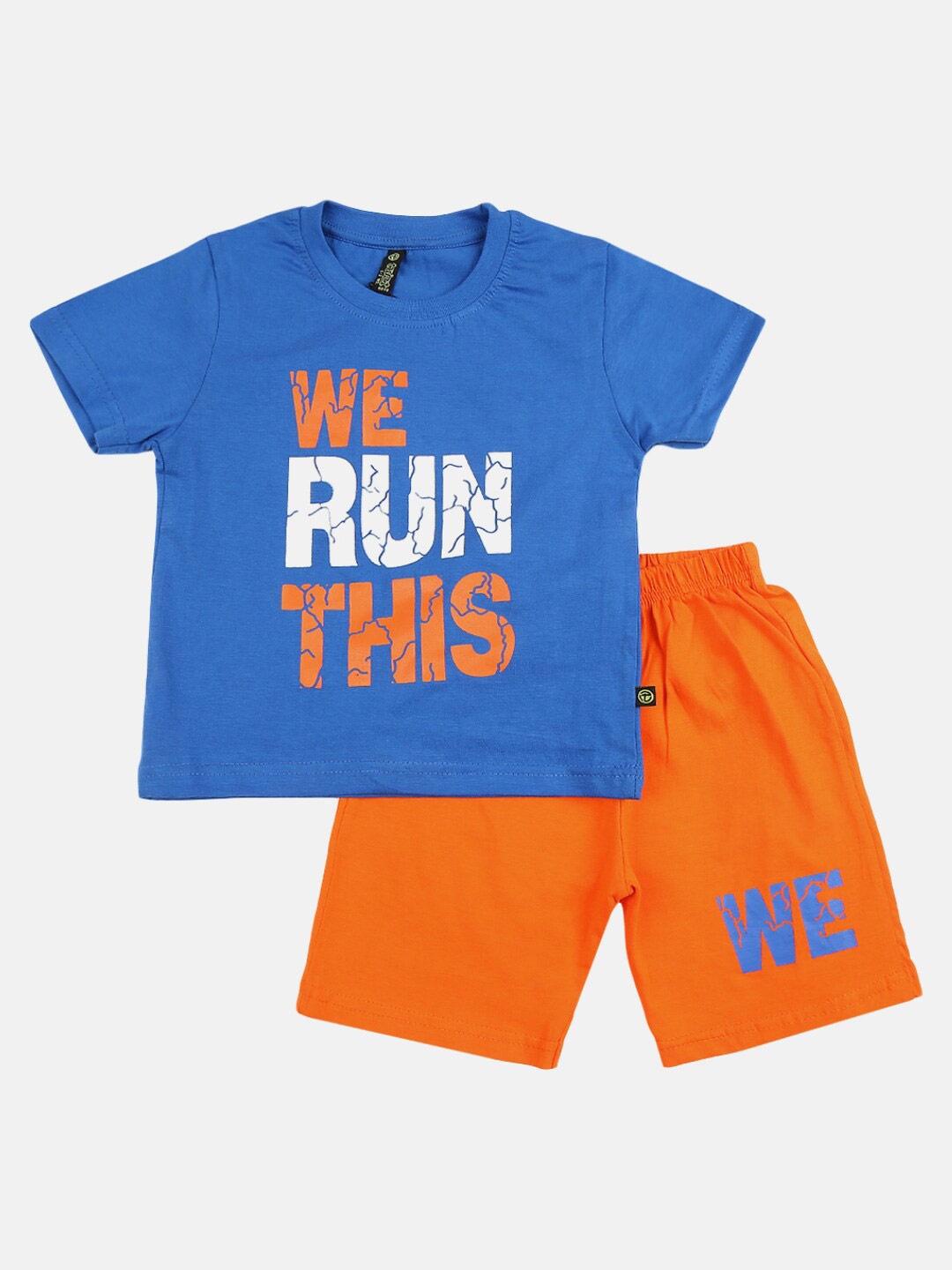 

V-Mart Boys Printed Pure Cotton T-shirt with Shorts, Blue