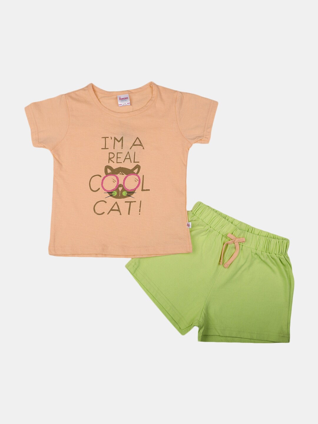 

V-Mart Kids Printed T-shirt with Shorts, Peach