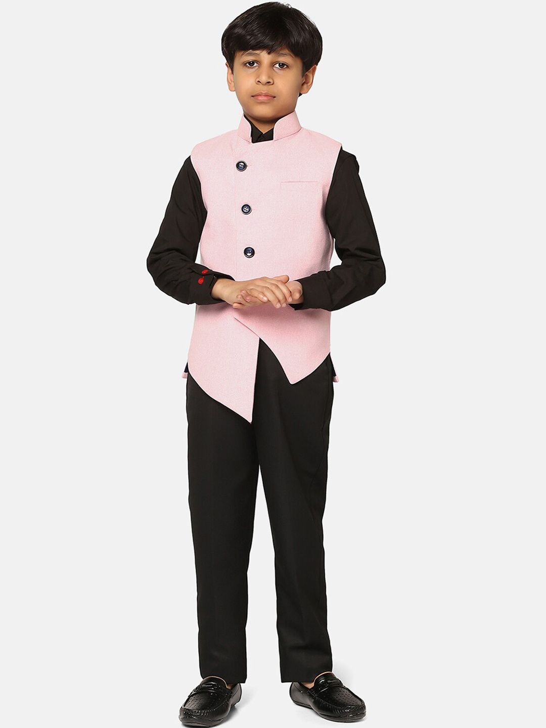 

TAHVO 3-Piece Mandarin Collar Clothing Set, Pink