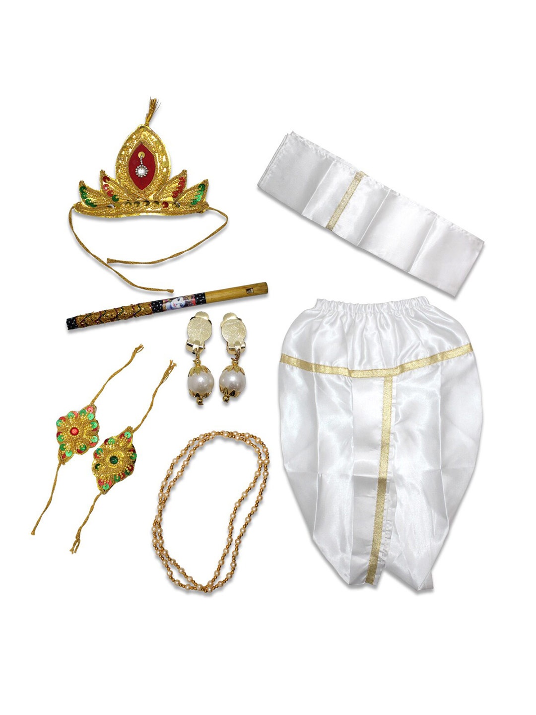 

Born Babies Infants Mythological Character Krishna Fancy Clothing Set, White